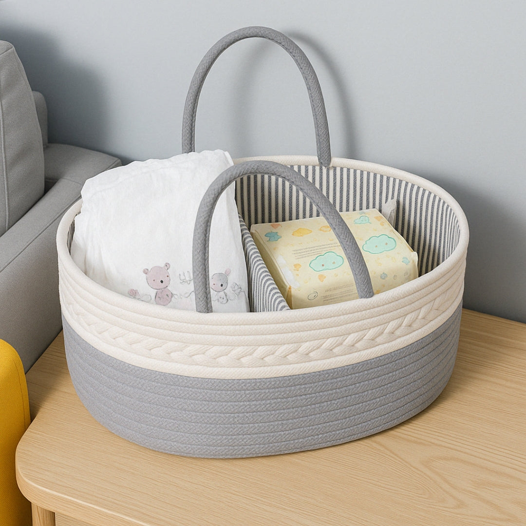 Woven Diaper Basket – Stylish Organization for Baby Essentials
